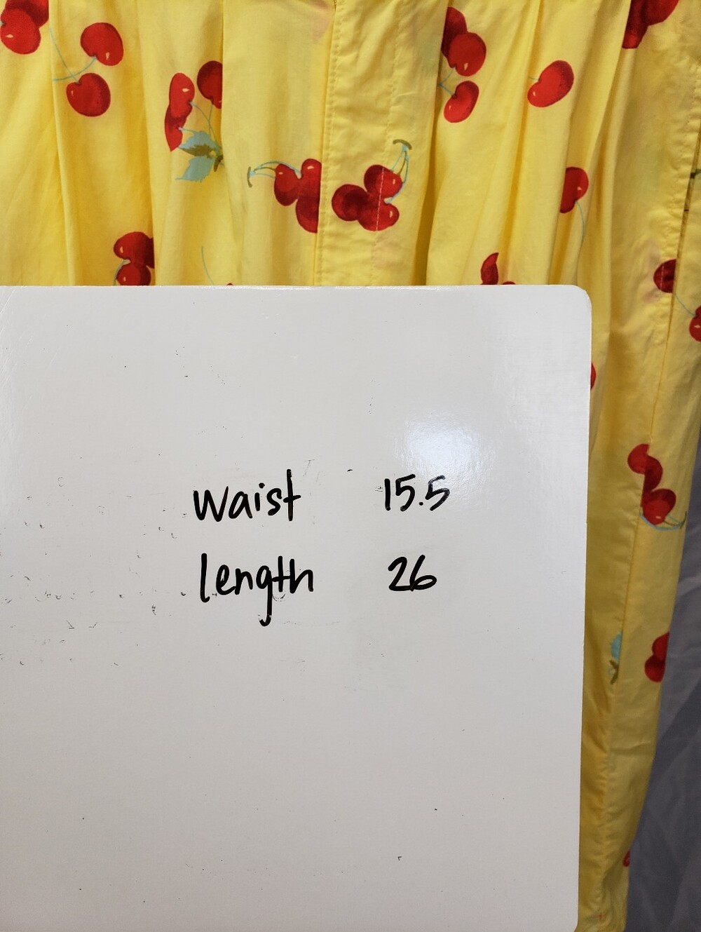 ModCloth Yellow Cherry Print Midi Skirt with Pockets Size Large - Picture 8 of 8